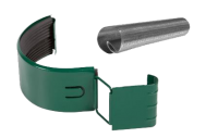 Соединитель желоба в комплекте, сталь, d-150 мм, зеленый, Aquasystem